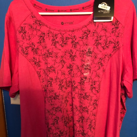 New pink flower active zone shirt with tags. - Picture 1 of 1